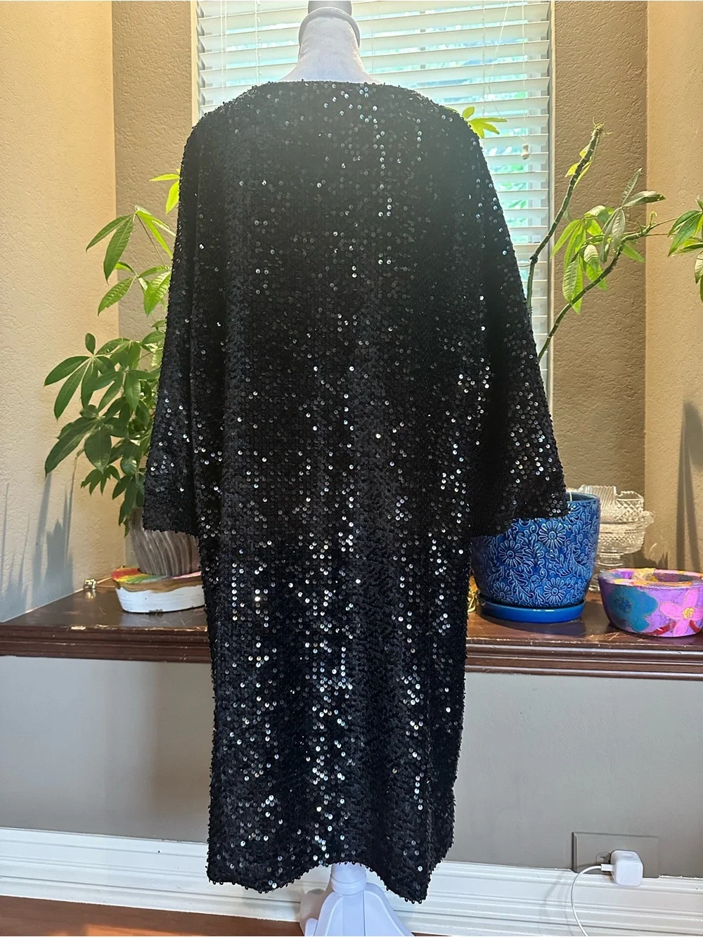 Chico’s Black Sequin Dress Oversized Party Cocktail